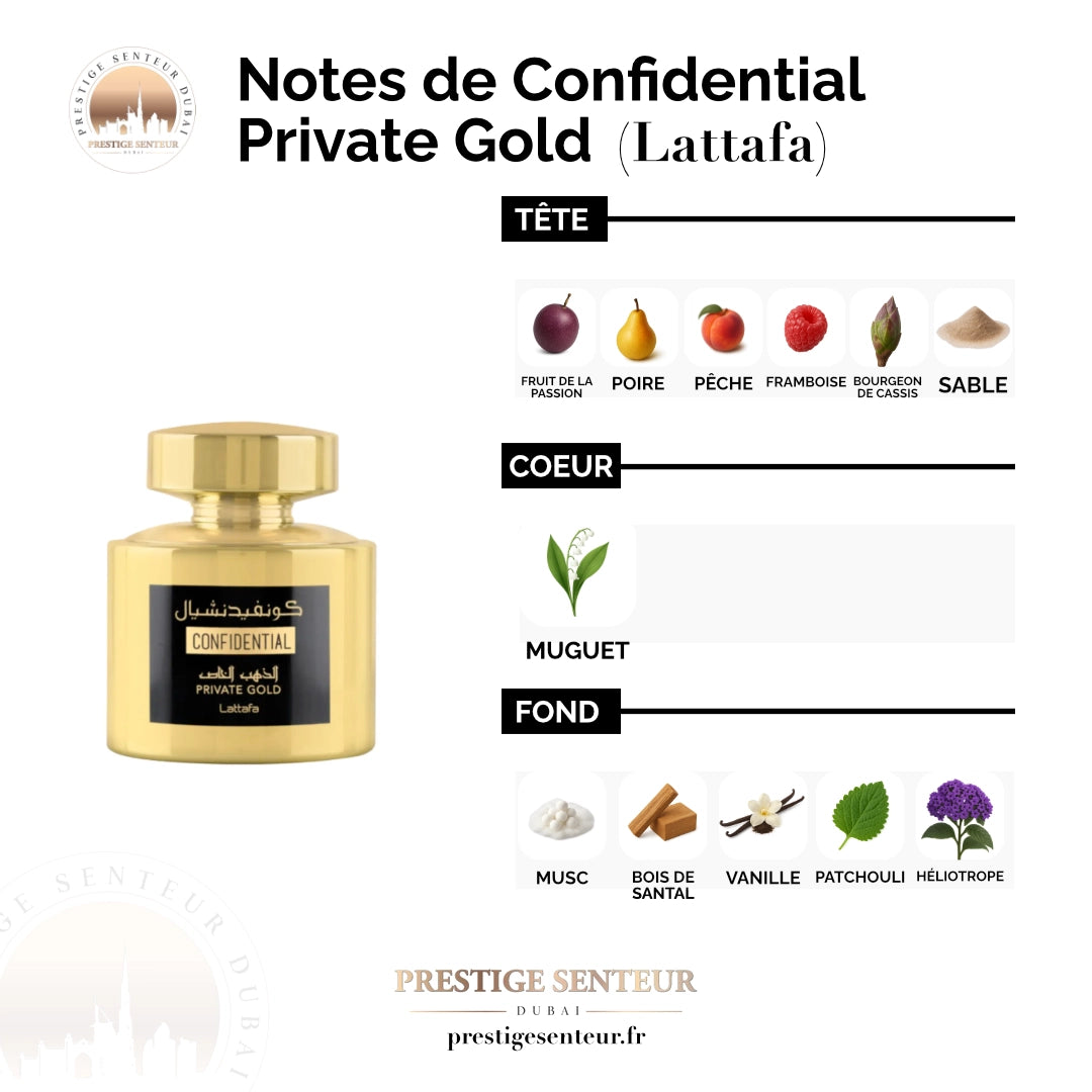 Confidential Private Gold 100 mL - Lattafa Perfumes Eau de parfum